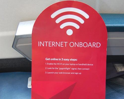 Wifi onboard Virgin America. Photo: Google